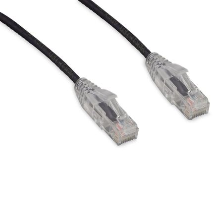 ENET Cat6 Slim Clear Booted 10In Black Cable C6-BK-SCB-1-ENC